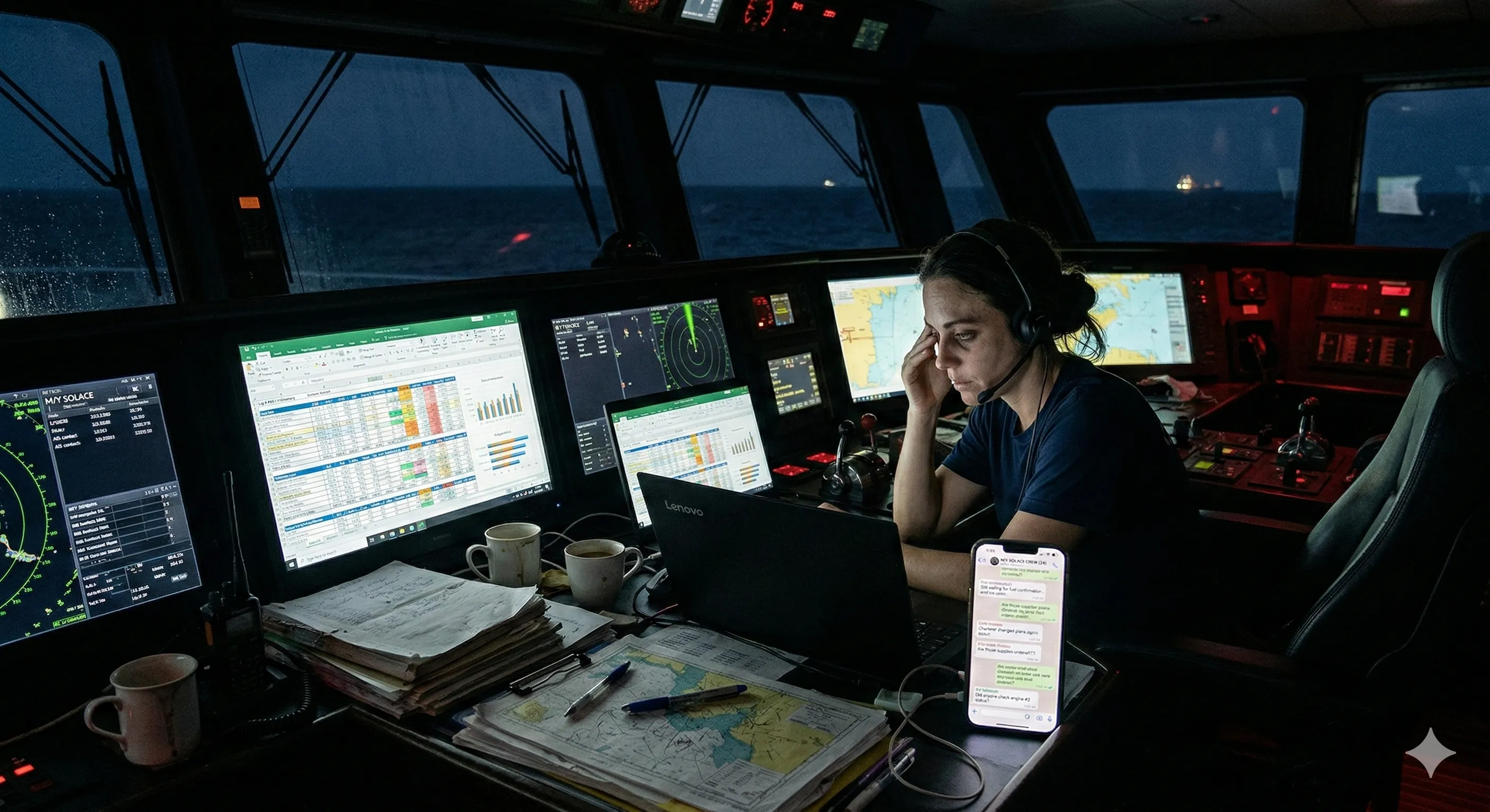 Vessel engine room operations